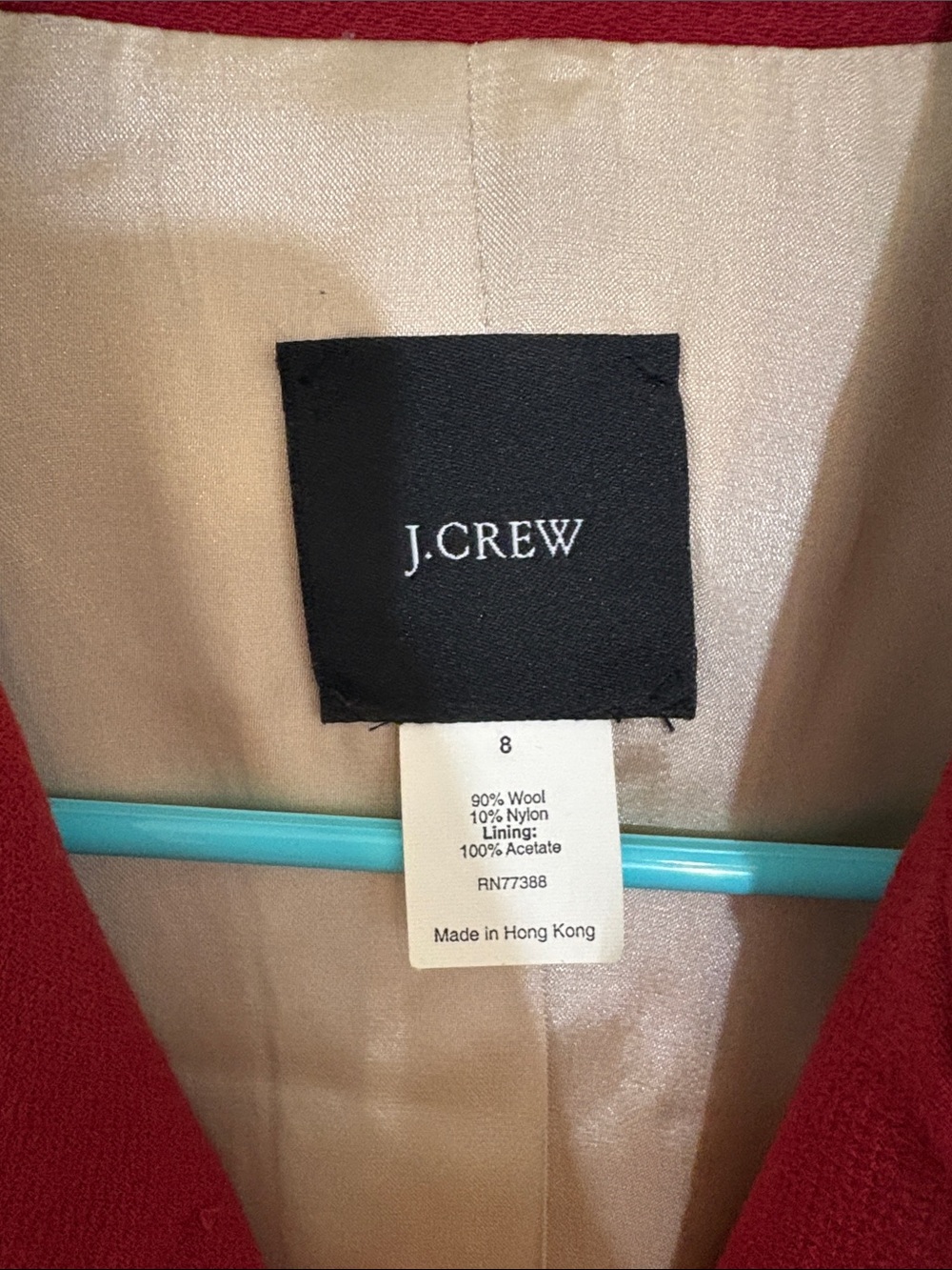 J. Crew Women's Classic Red Wool Pea Coat - Picture 2 of 7